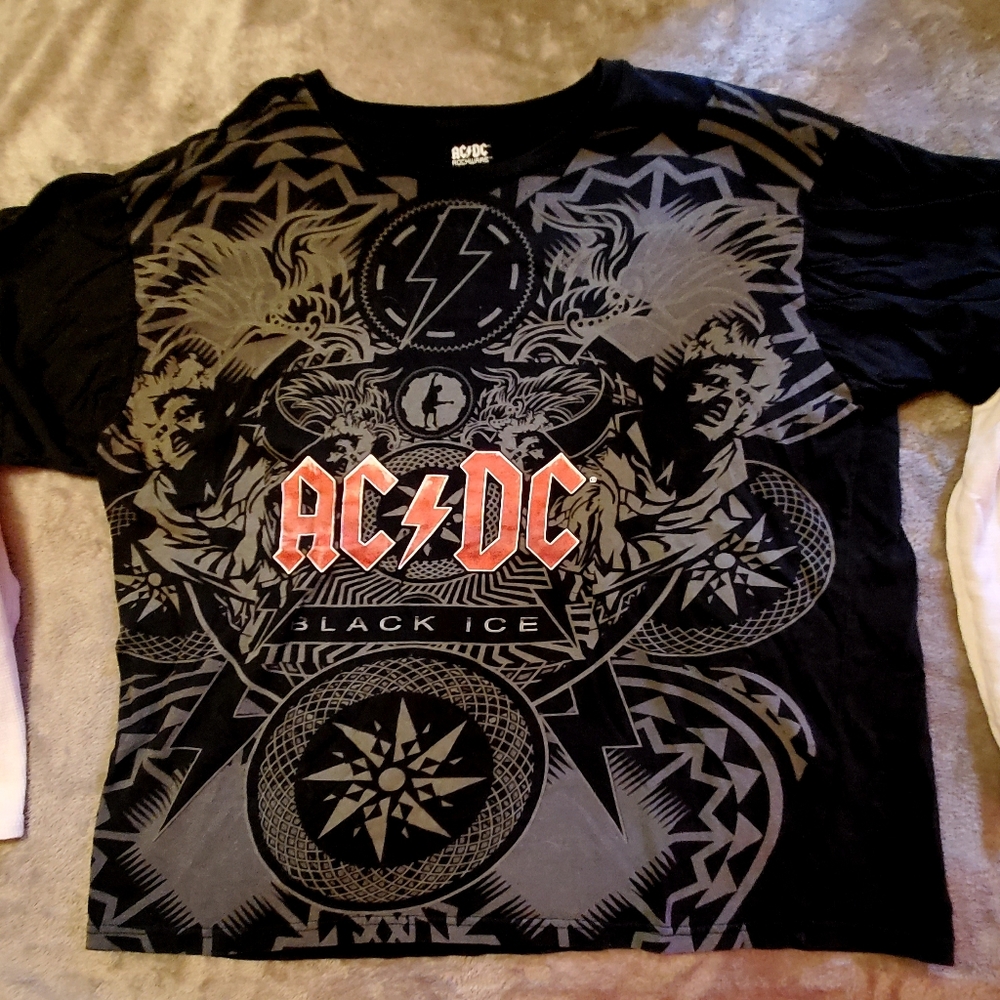 Rockware AC/DC Black Ice Long Sleeve Feaux Double Tee